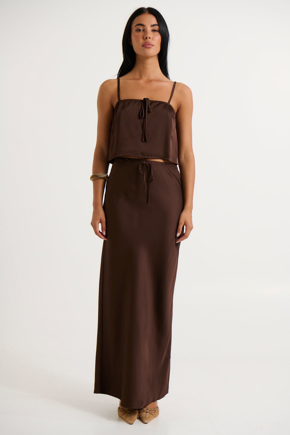 Morgan Satin Crop Choc