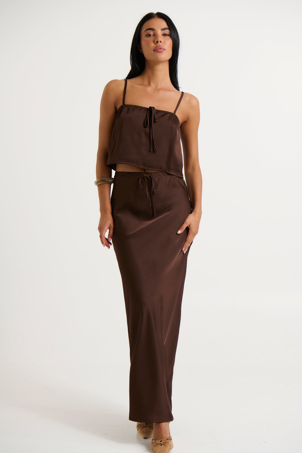 Morgan Satin Crop Choc