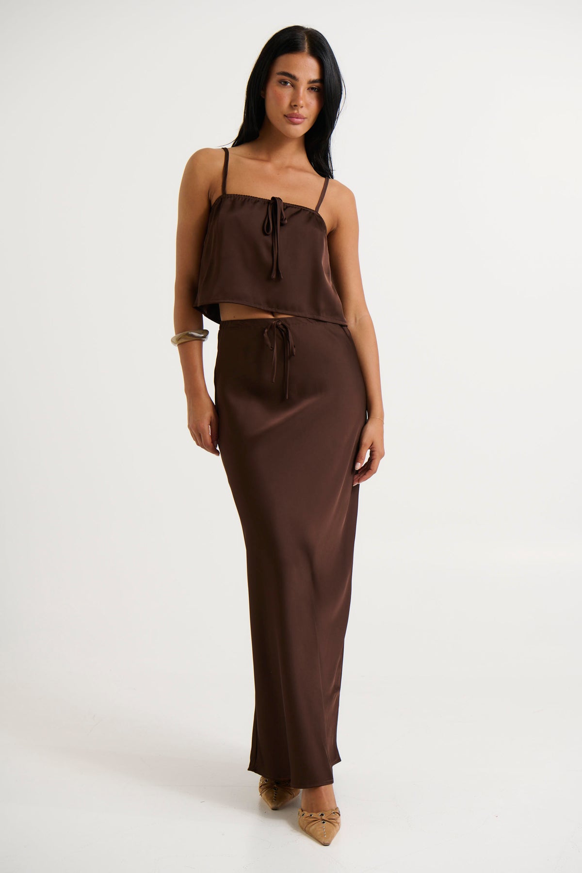 Morgan Satin Crop Choc