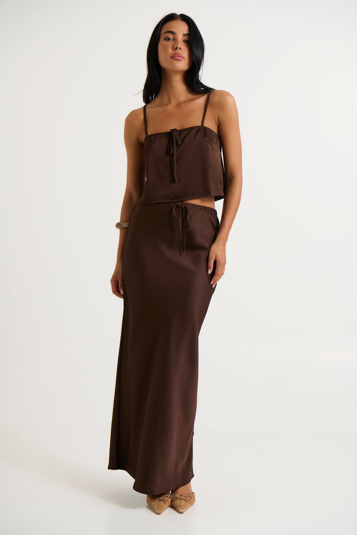 Morgan Satin Crop Choc