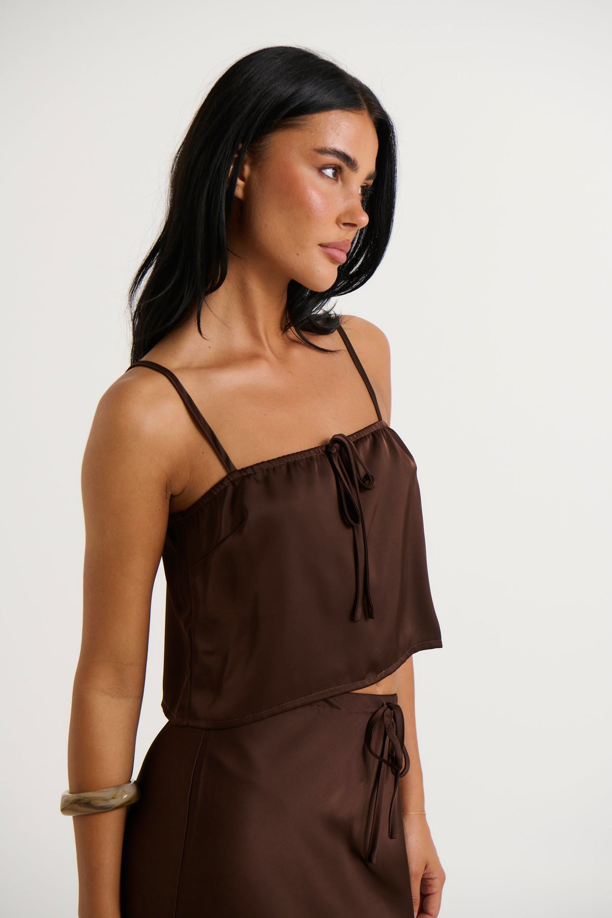 Morgan Satin Crop Choc