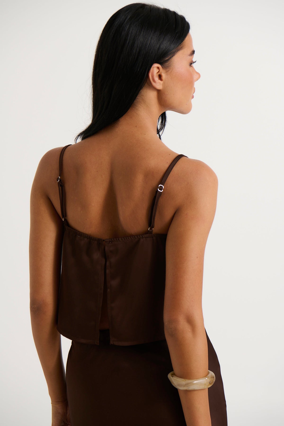 Morgan Satin Crop Choc