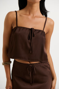 Morgan Satin Crop Choc