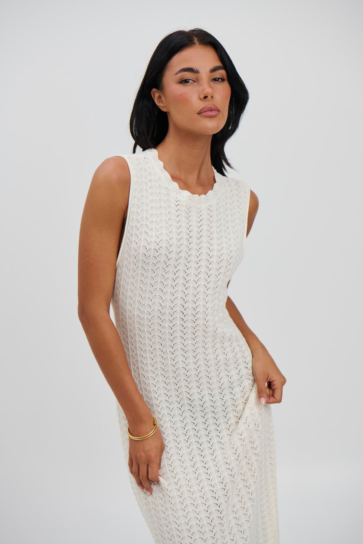 Clover Midi Dress Ivory