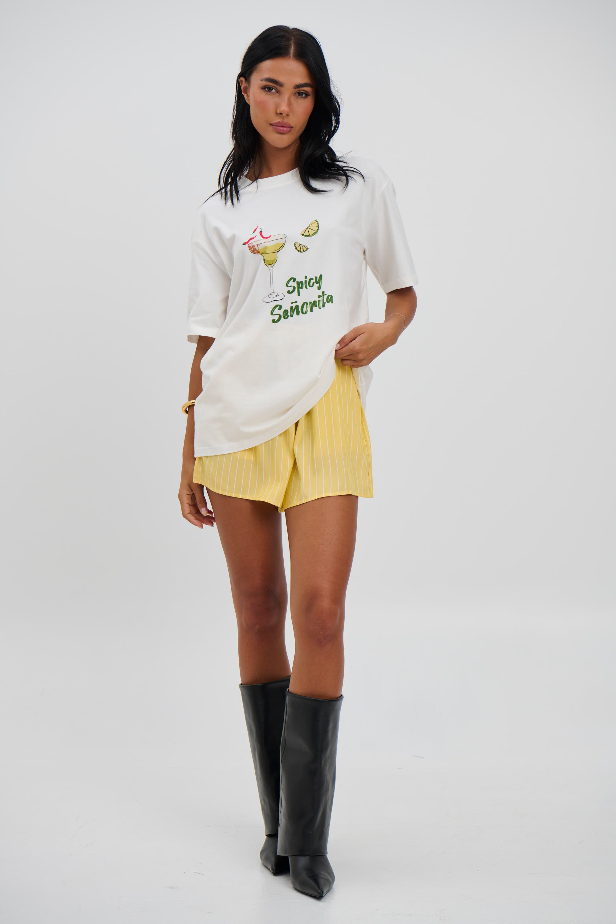 Taffy Short Yellow/White