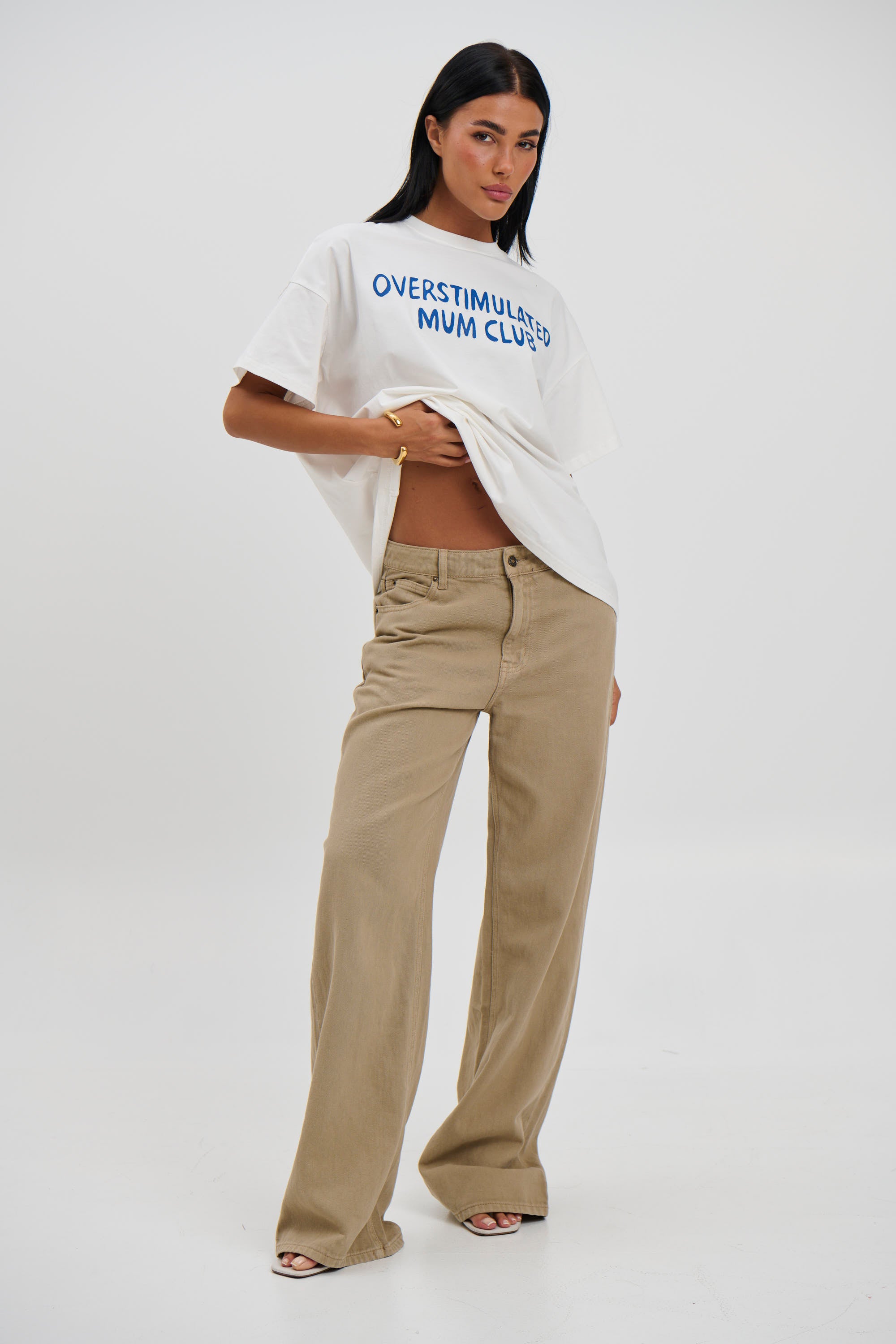 Overstimulated Mum Club Top White - FINAL SALE