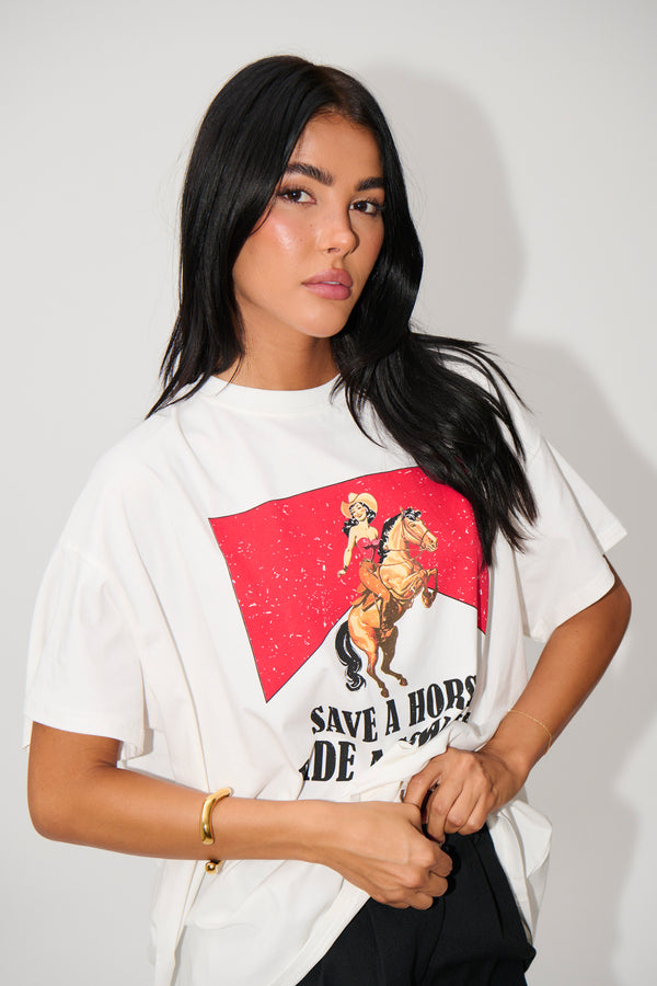 Save A Horse Top White