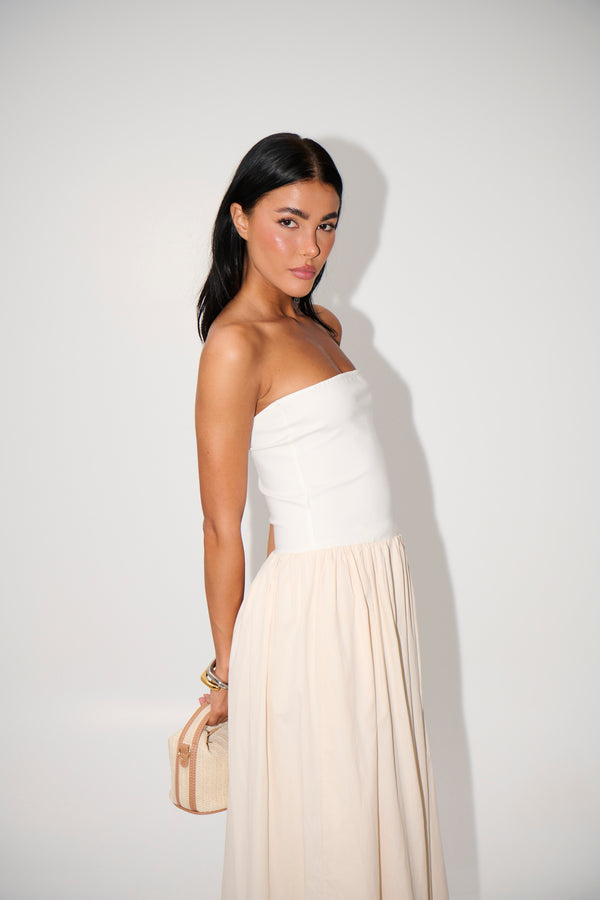 Zylie Midi Dress White/Cream