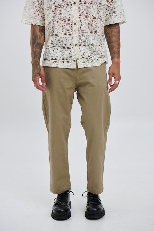 Straight Pleat Pant Light Khaki