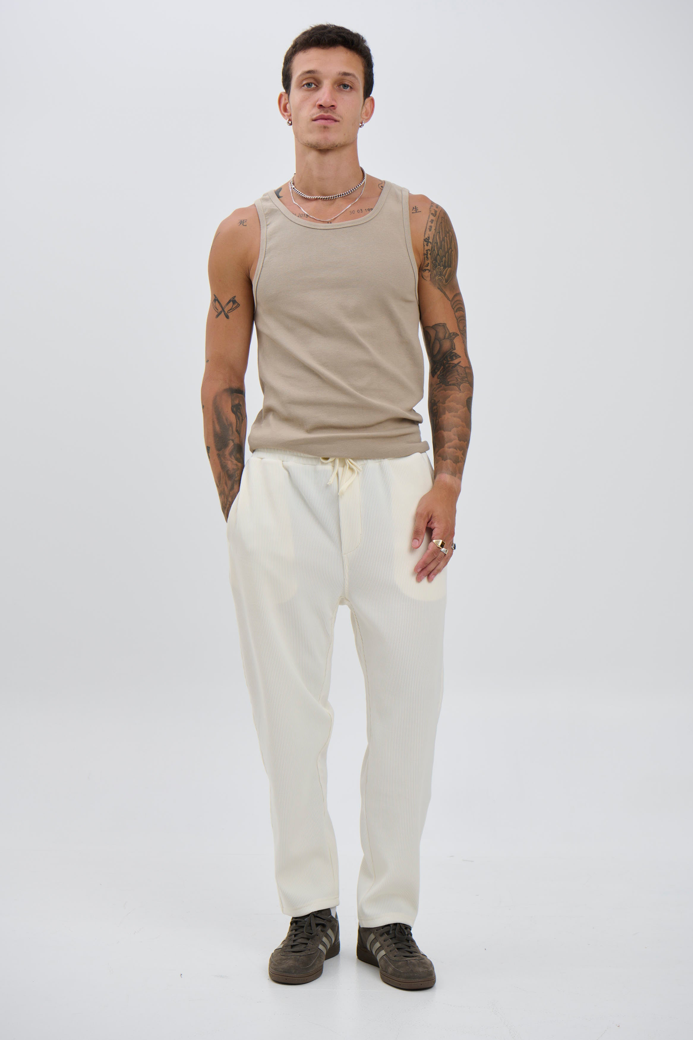 Lawrence Ribbed Pants Ivory
