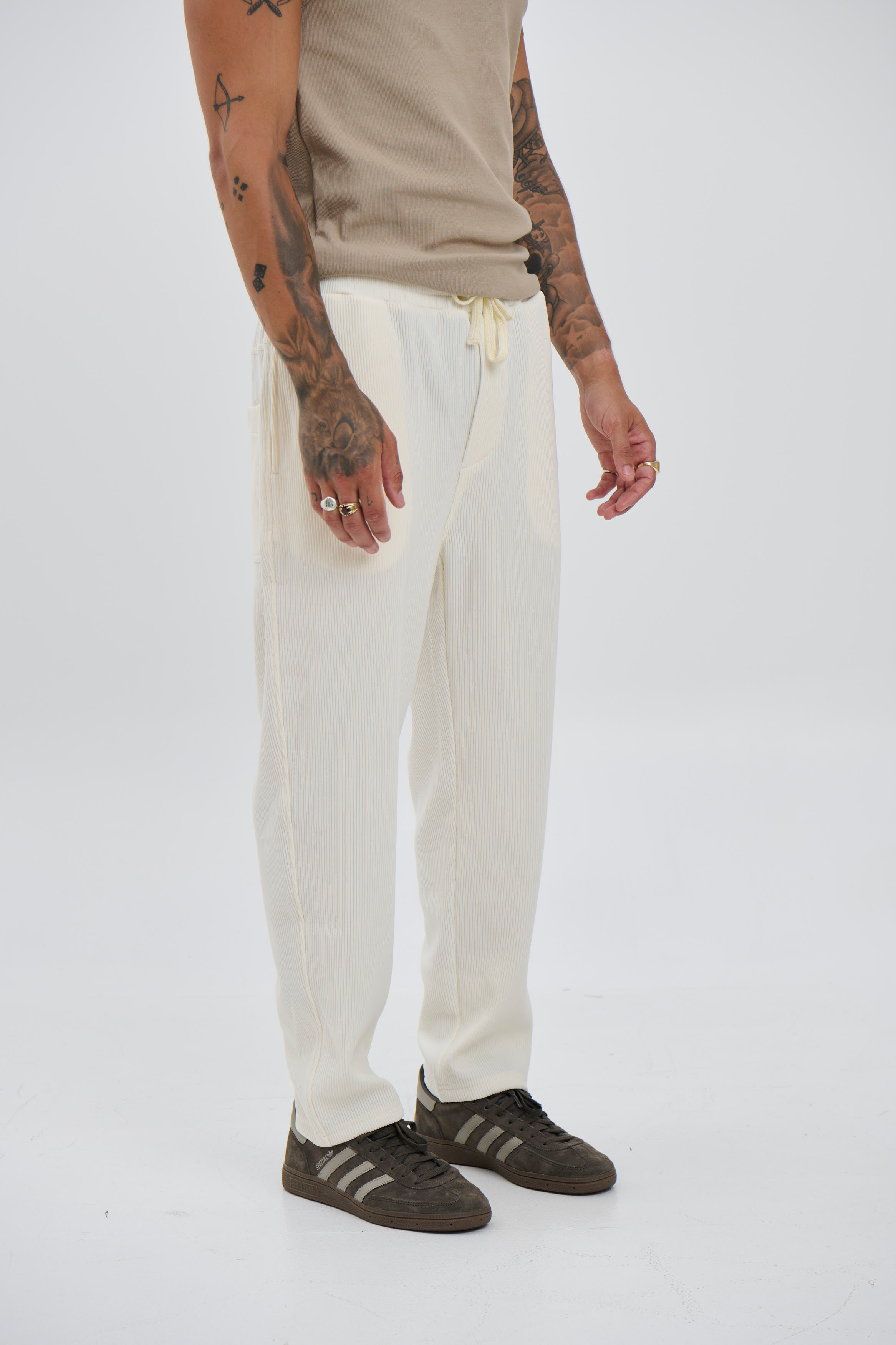 Lawrence Ribbed Pants Ivory