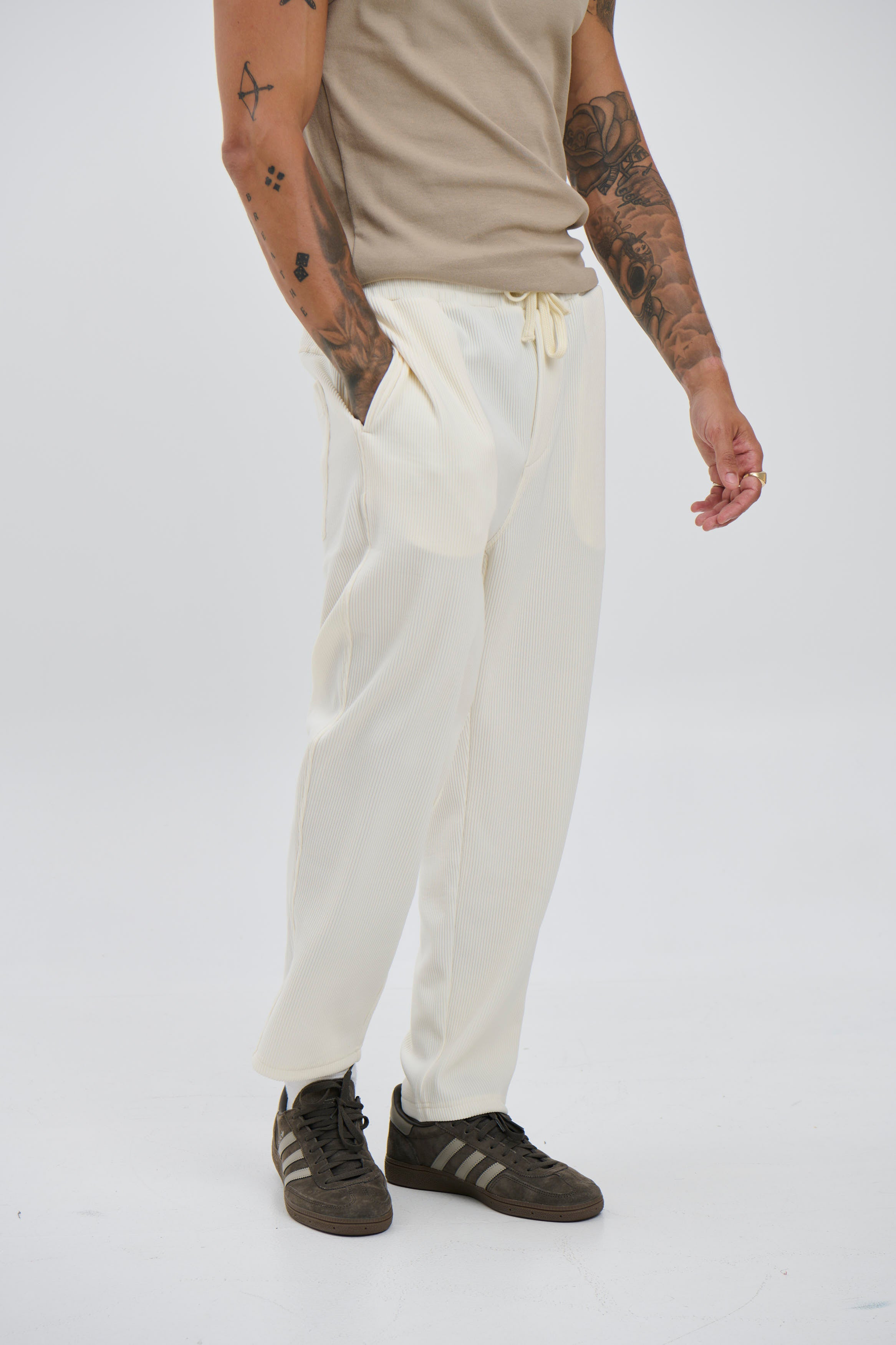Lawrence Ribbed Pants Ivory