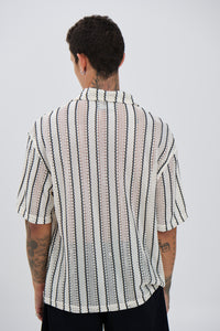 Lucas Drop Shirt Thin Black Stripe