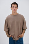 Salv Washed Crew Neck Tee Choc