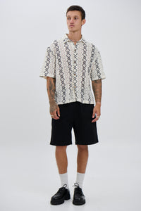 Lucas Drop Shirt Geo White