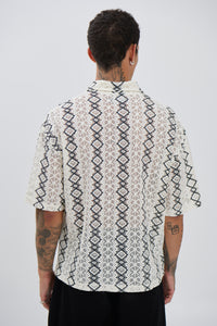 Lucas Drop Shirt Geo White