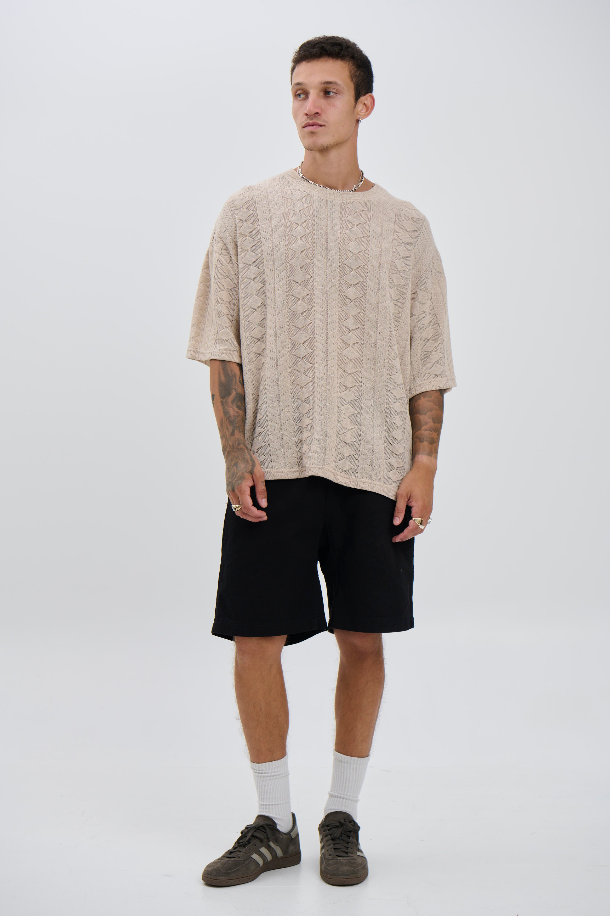 Ottis Knitted Crew Tee Oat