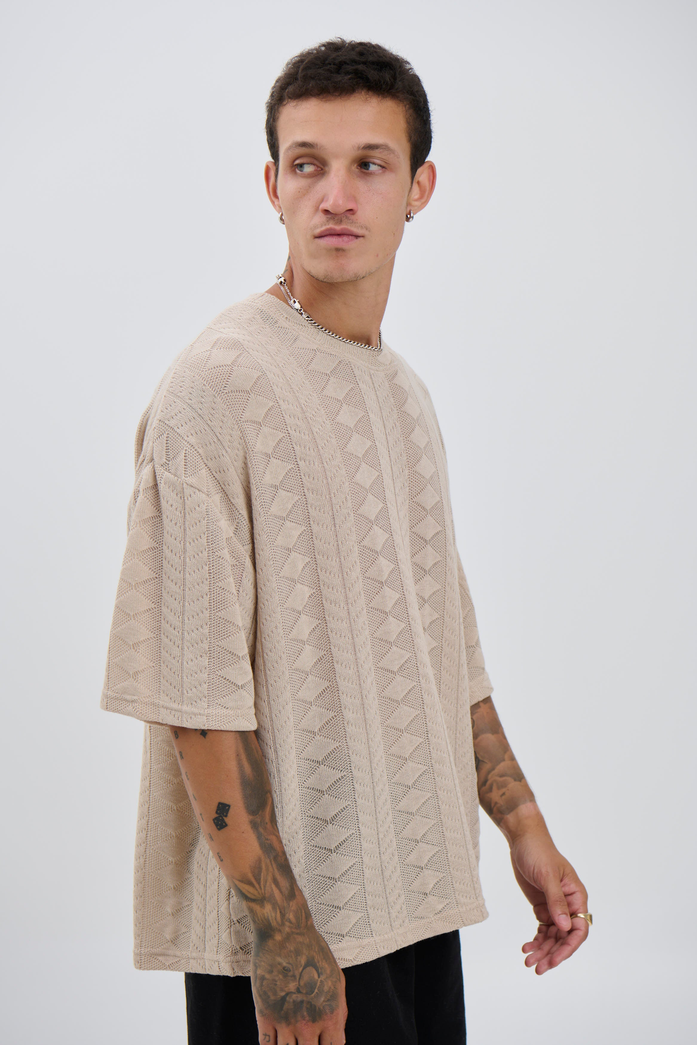 Ottis Knitted Crew Tee Oat