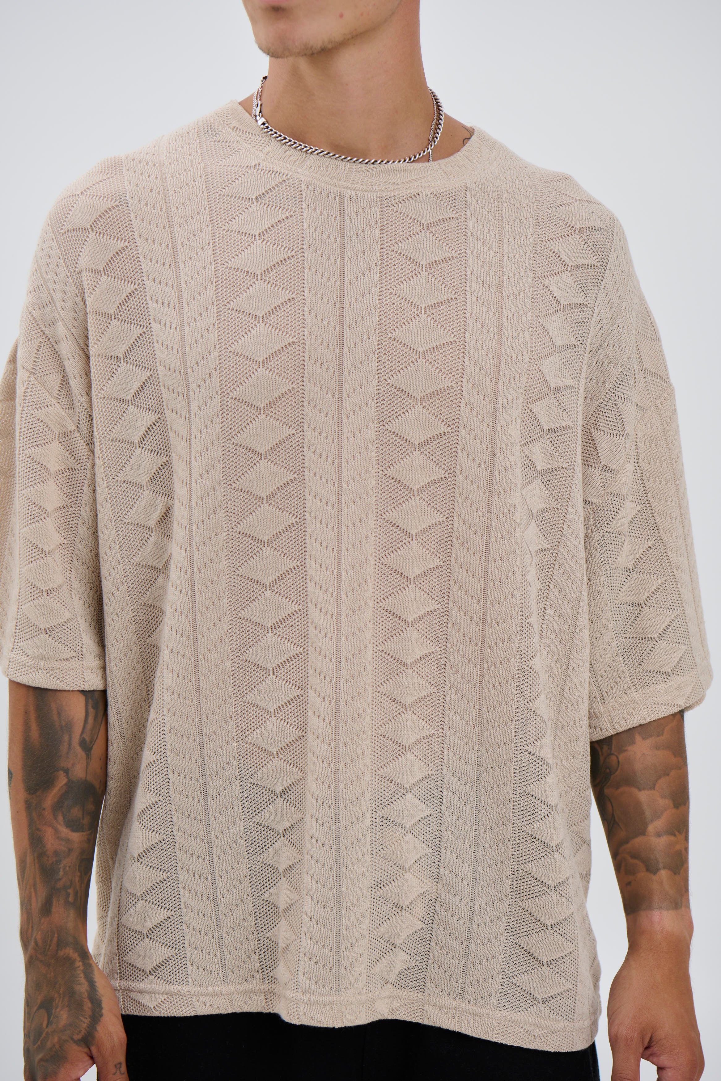 Ottis Knitted Crew Tee Oat