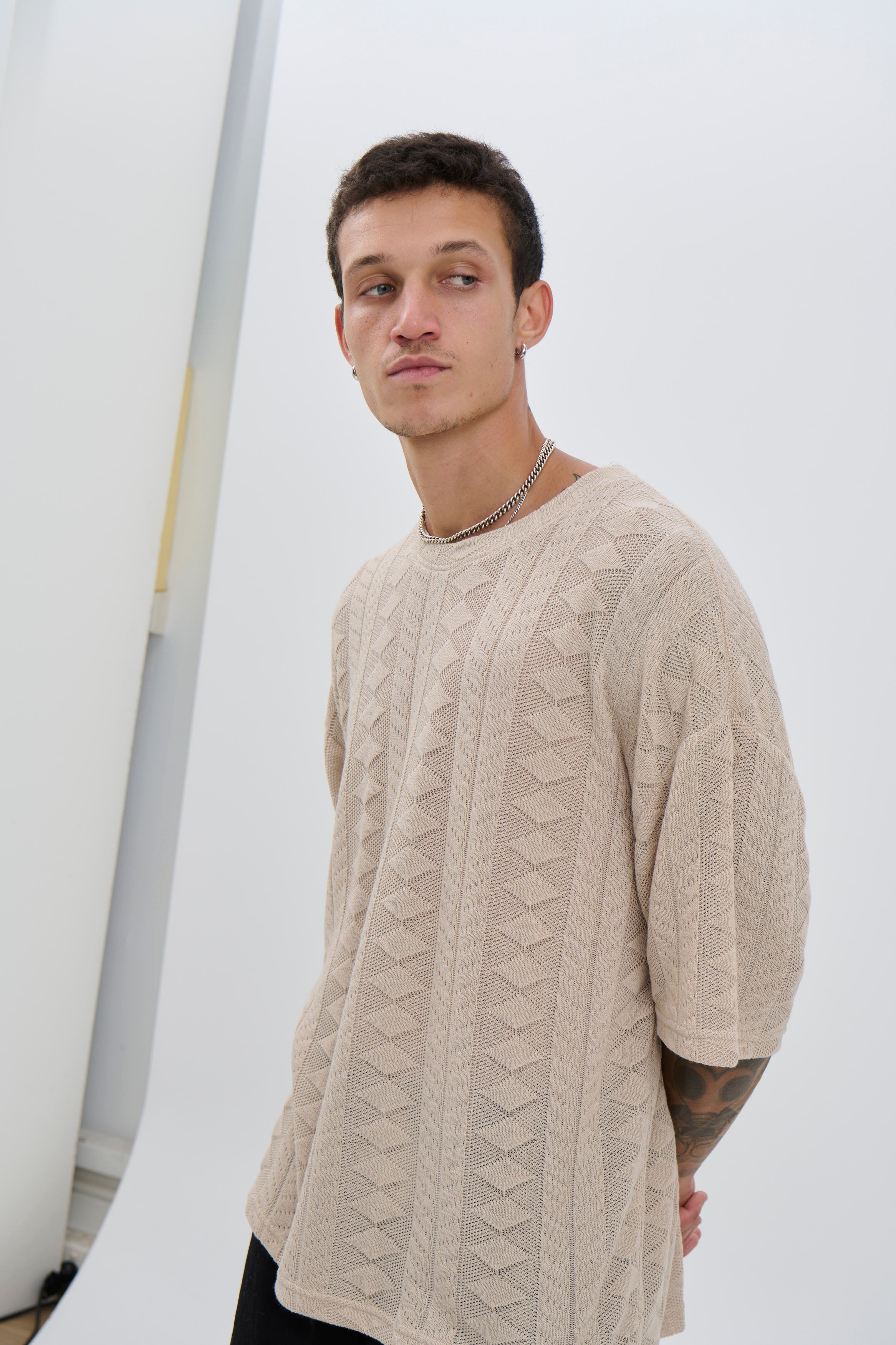 Ottis Knitted Crew Tee Oat