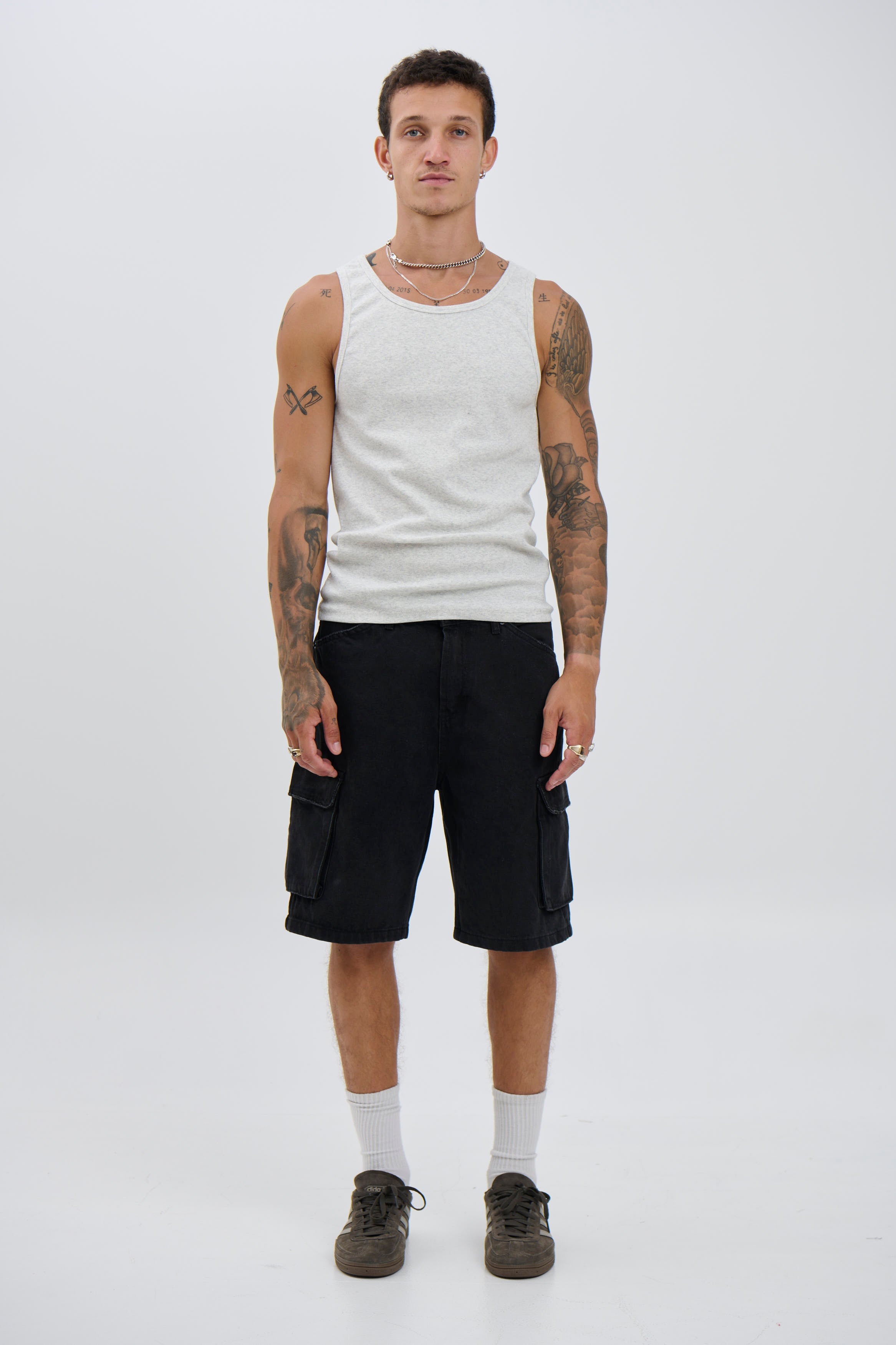 NTH Fitted Ribbed Tank Marle