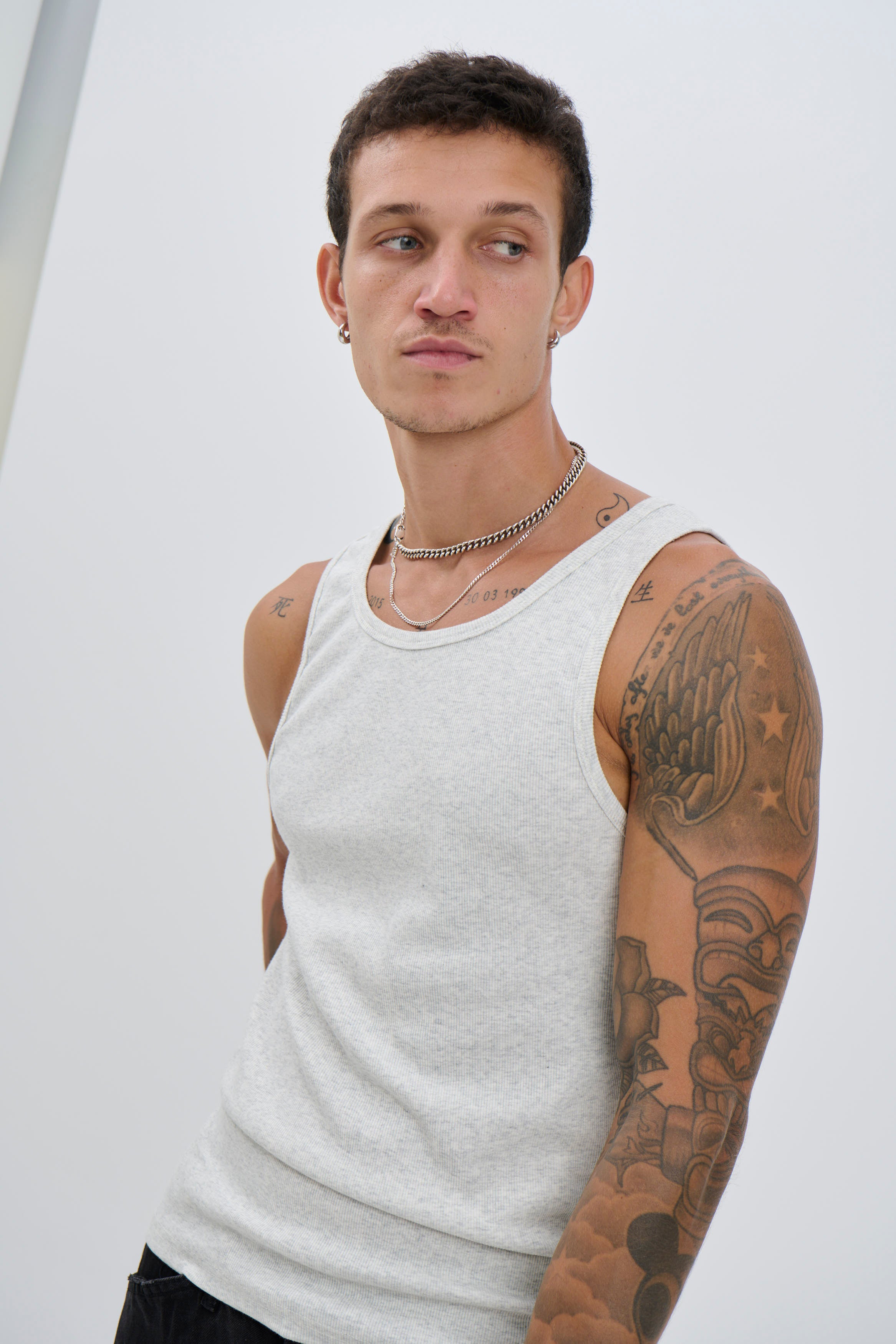 NTH Fitted Ribbed Tank Marle