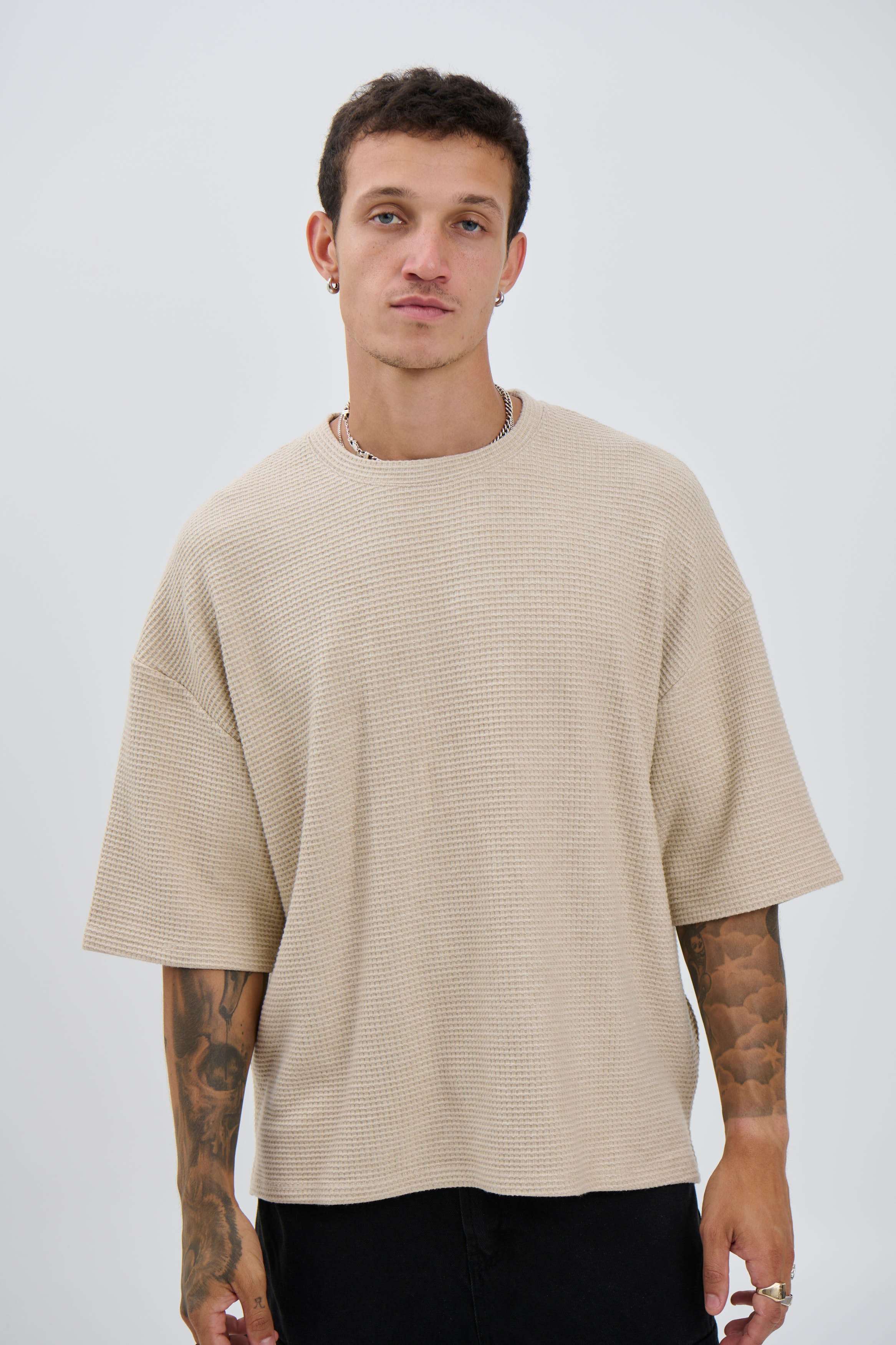 Lionel Waffle Tee Tan