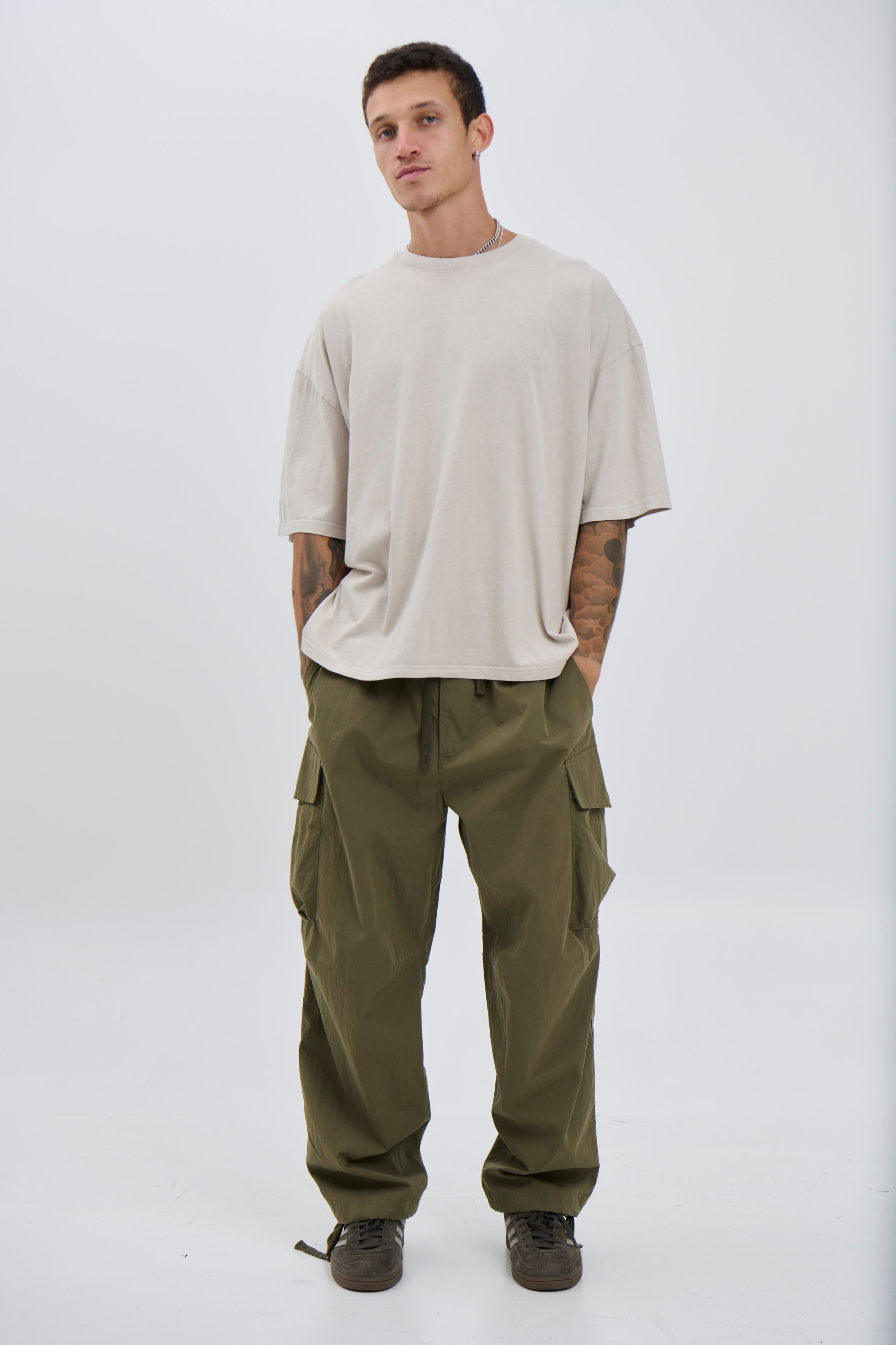 Salv Washed Crew Neck Tee Sand