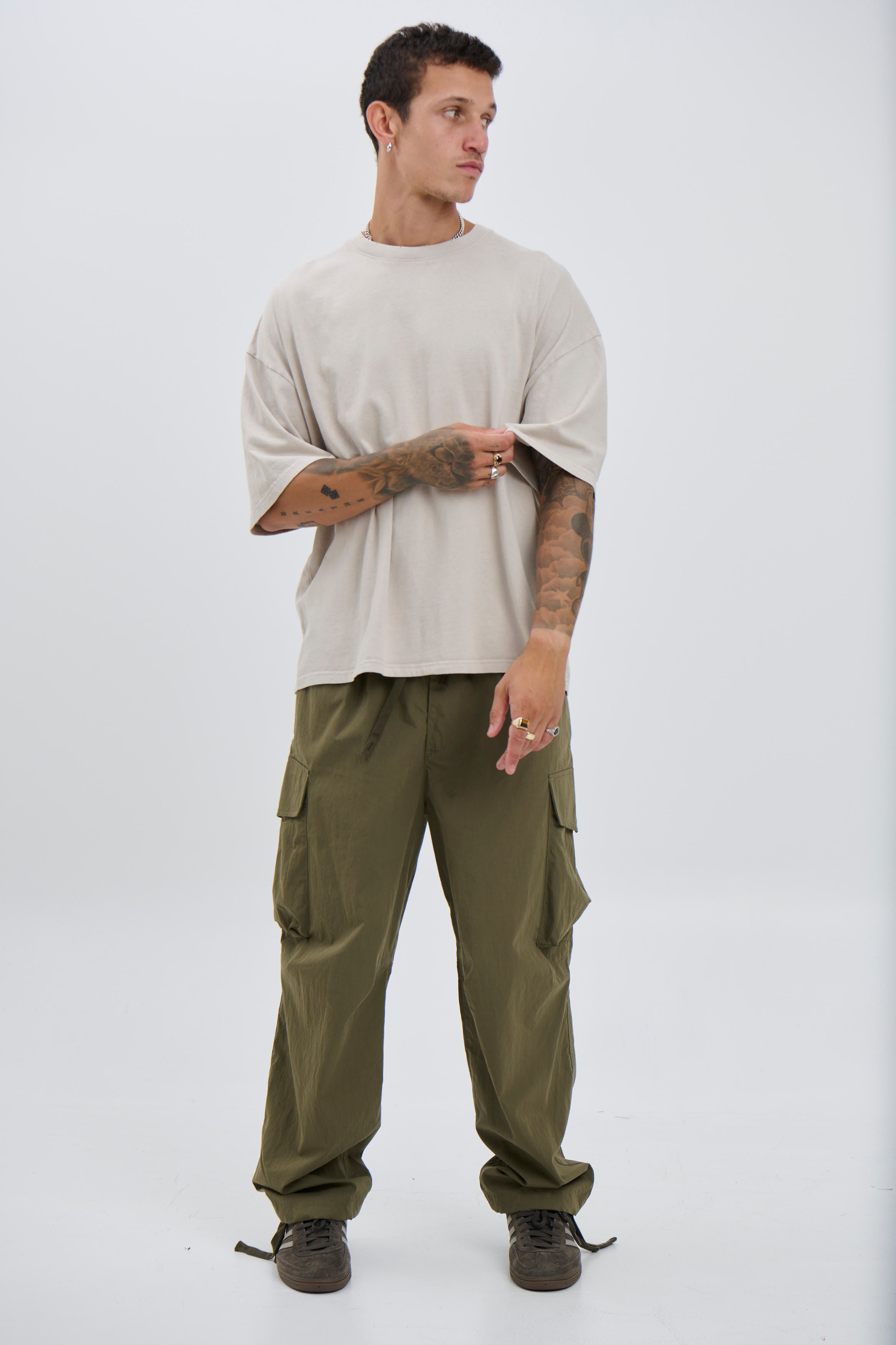 Salv Washed Crew Neck Tee Sand