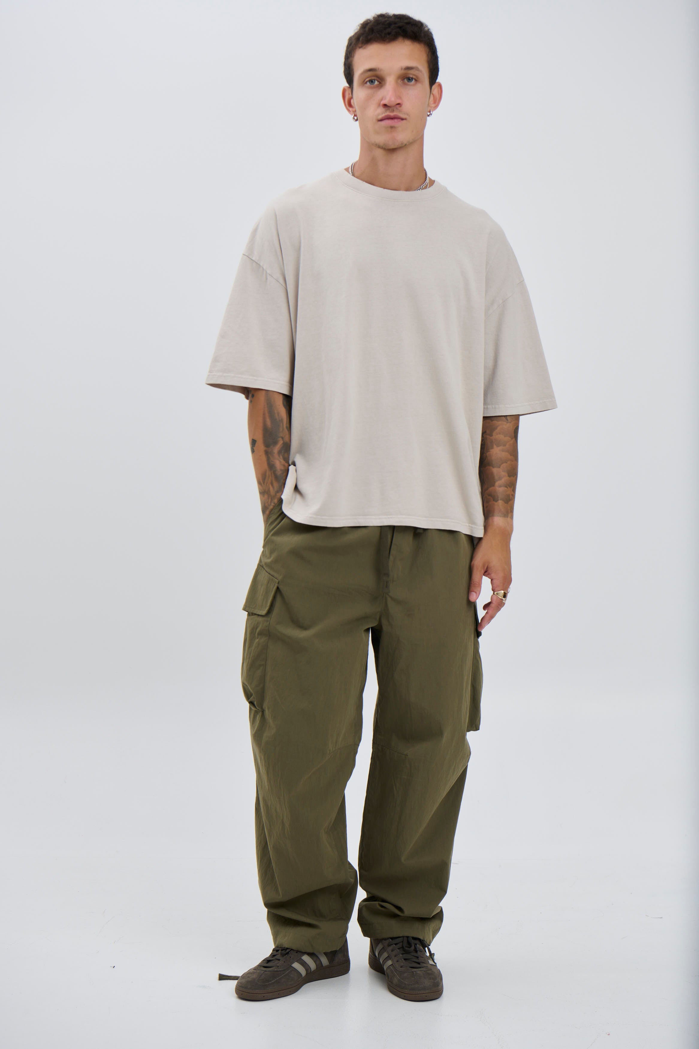 Salv Washed Crew Neck Tee Sand