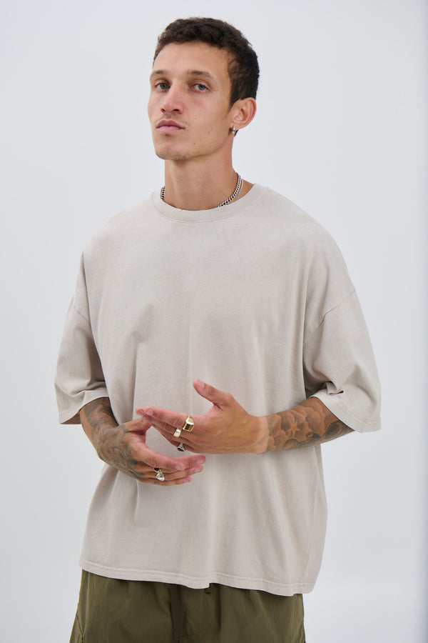 Salv Washed Crew Neck Tee Sand