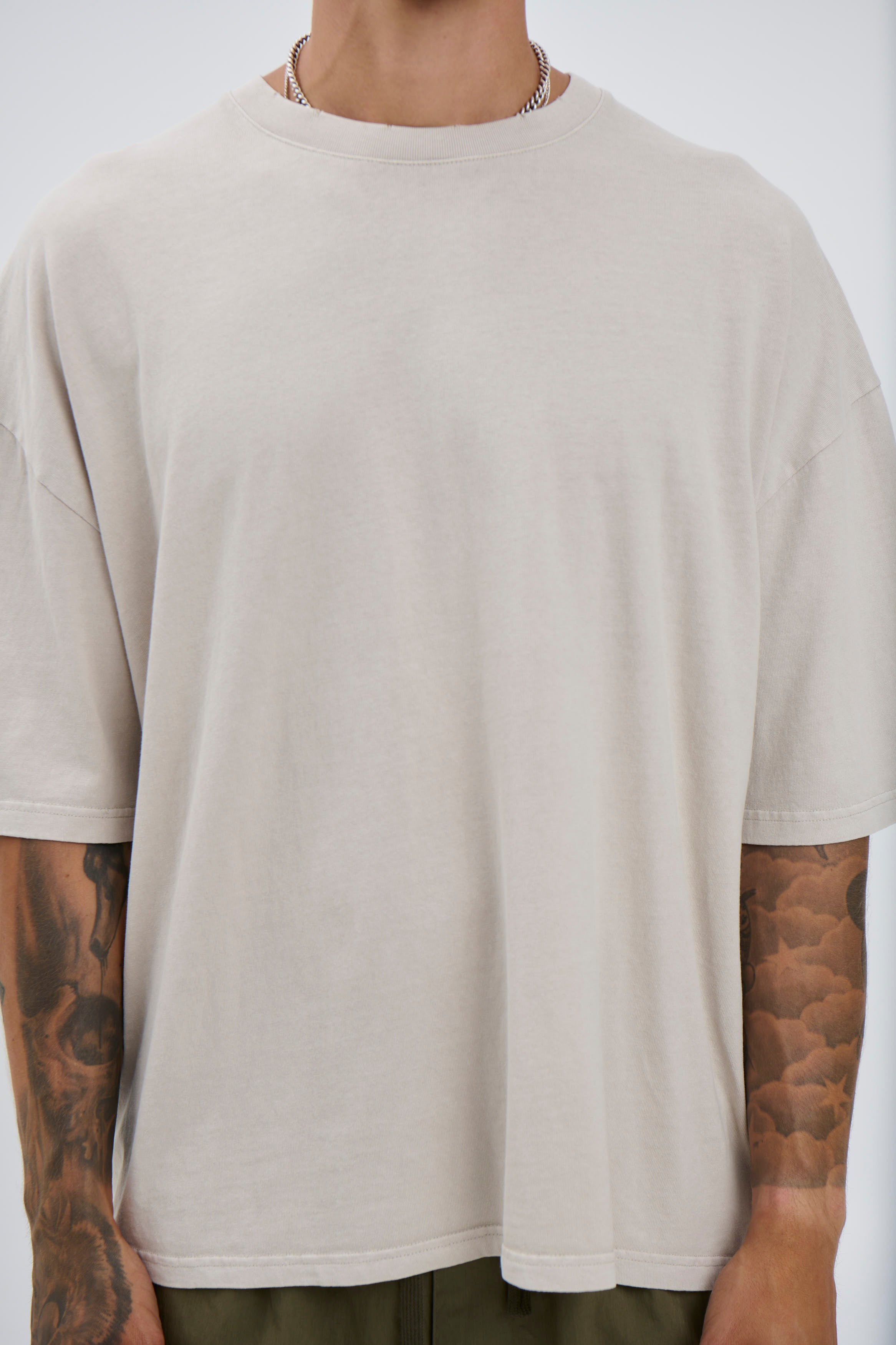 Salv Washed Crew Neck Tee Sand