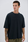 Salv Washed Crew Neck Tee Black