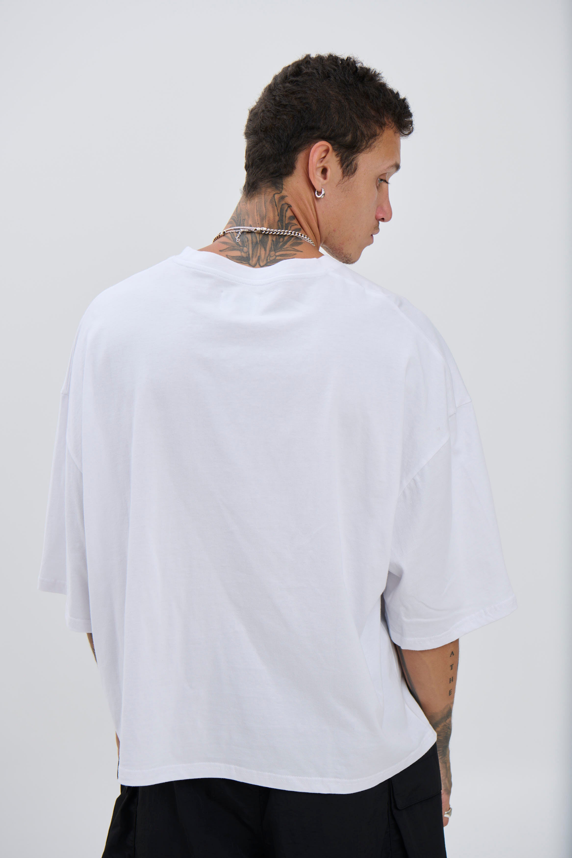 NTH Crop Box Tee Logo White - FINAL SALE