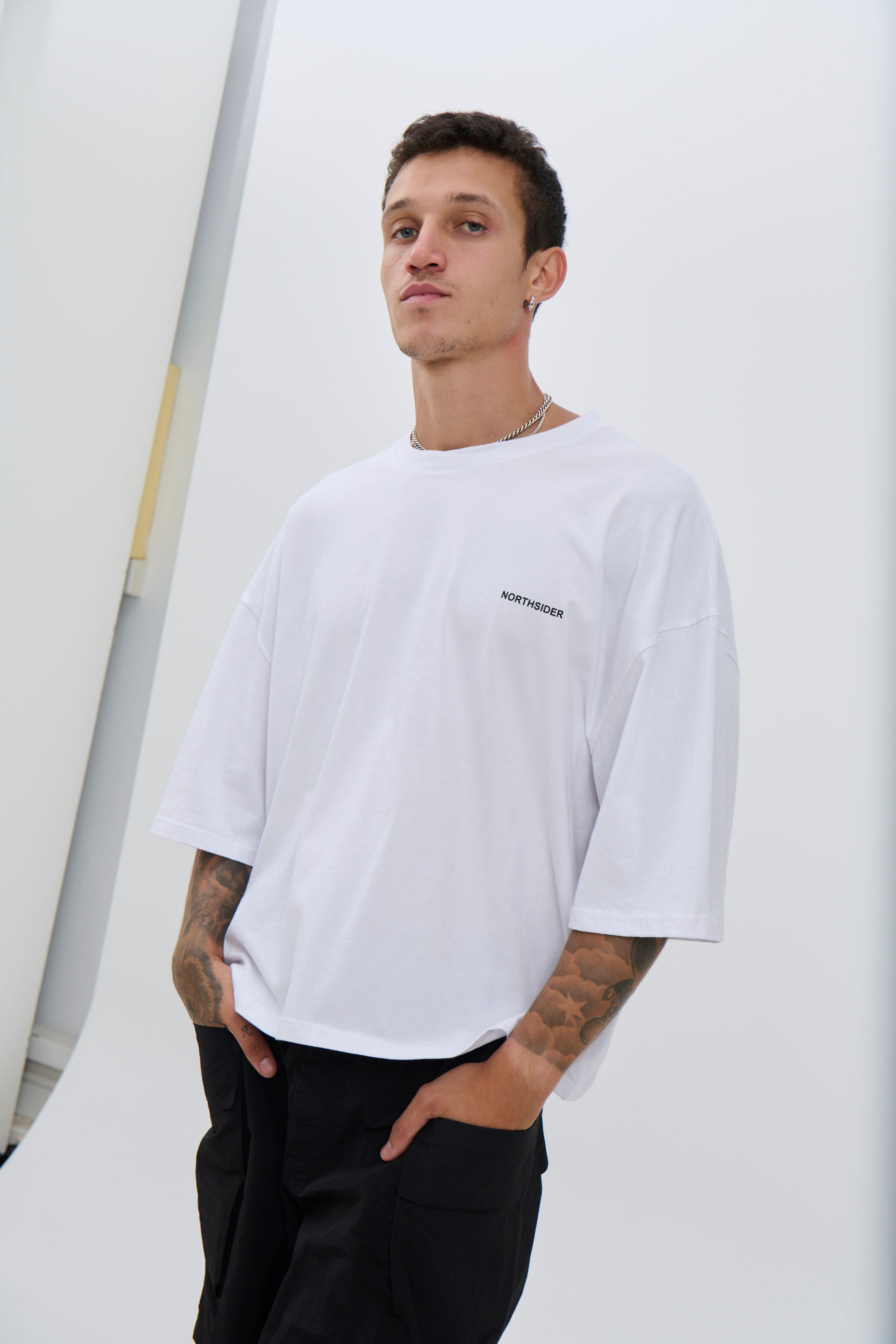 NTH Crop Box Tee Logo White - FINAL SALE
