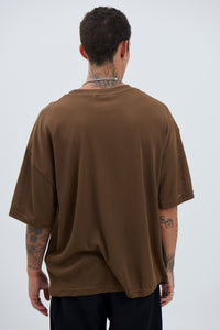 Woven Crew Neck Tee Choc