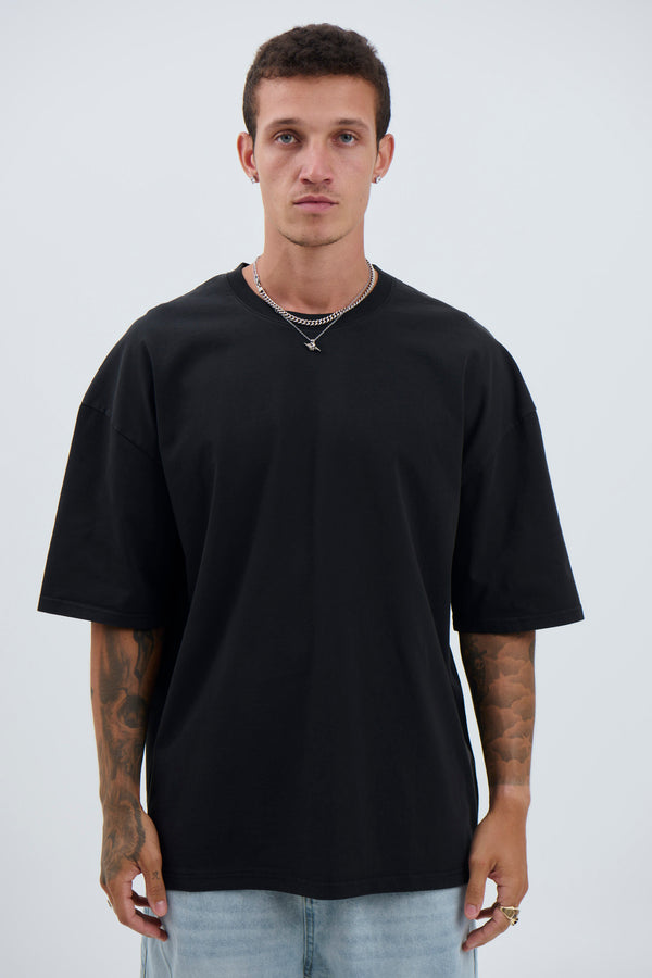 Joel Heavyweight Box Tee Black