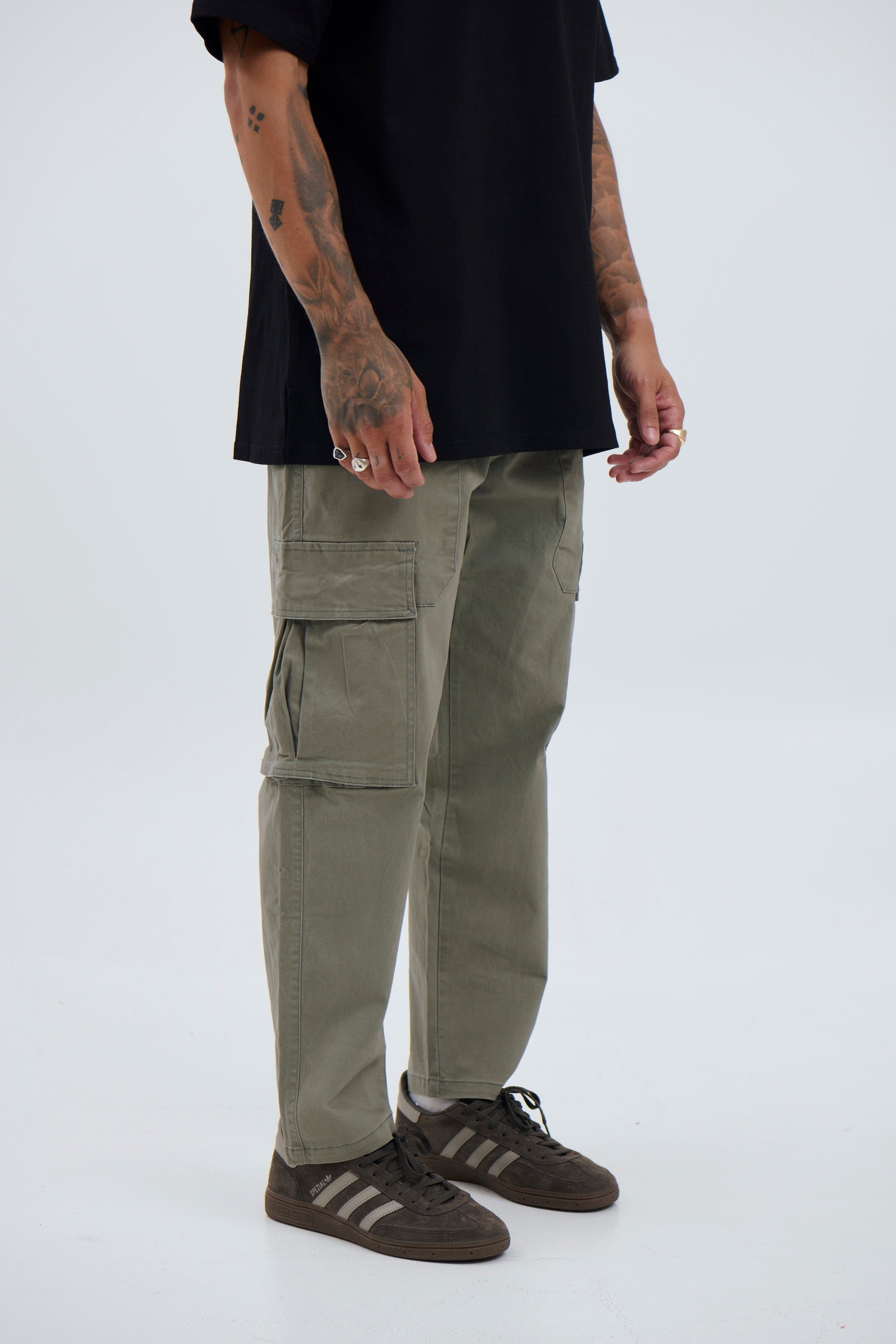 Damien Drop Cargo Pant Khaki