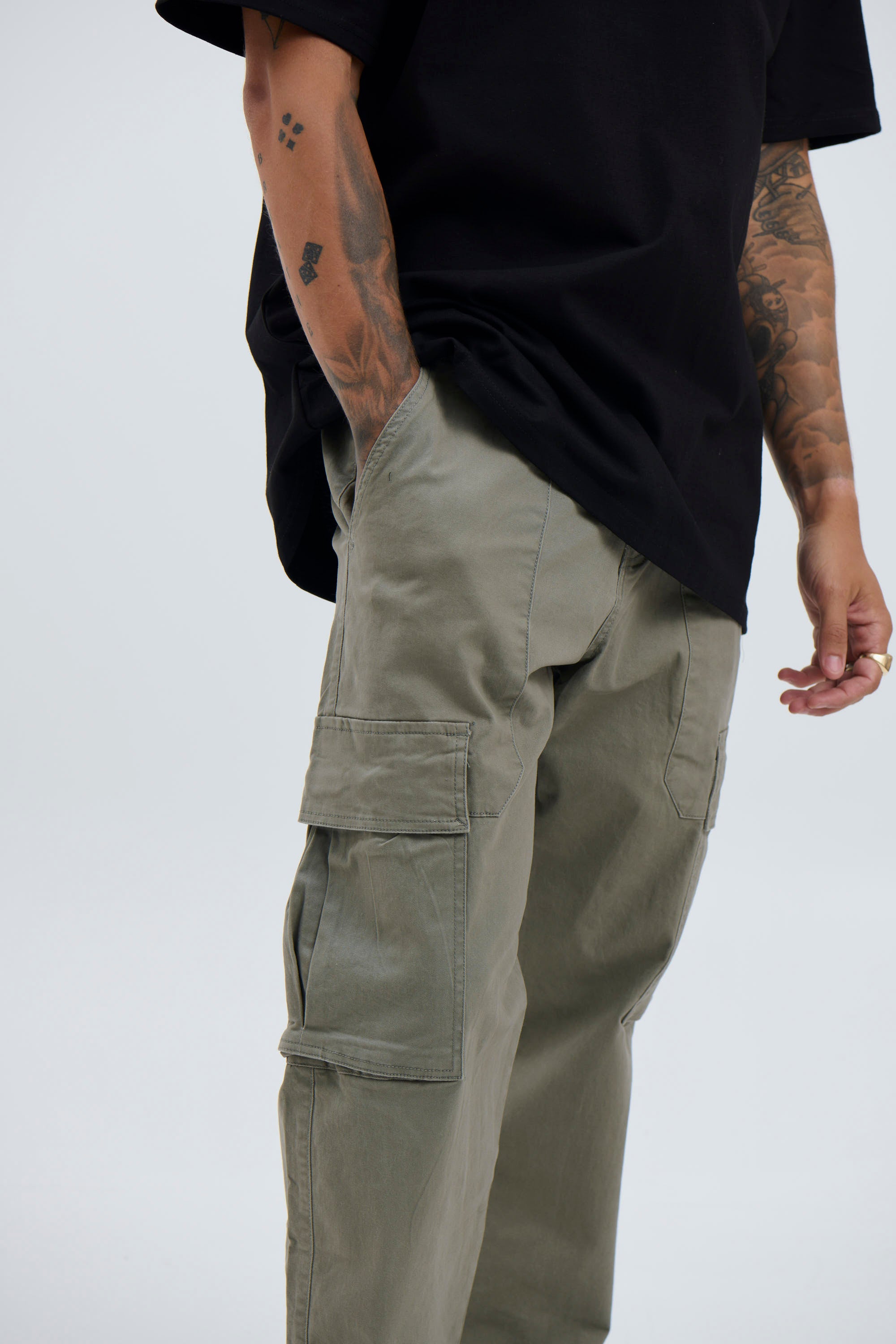 Damien Drop Cargo Pant Khaki