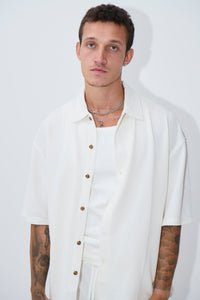 Lucas Drop Shirt Soft Texture White