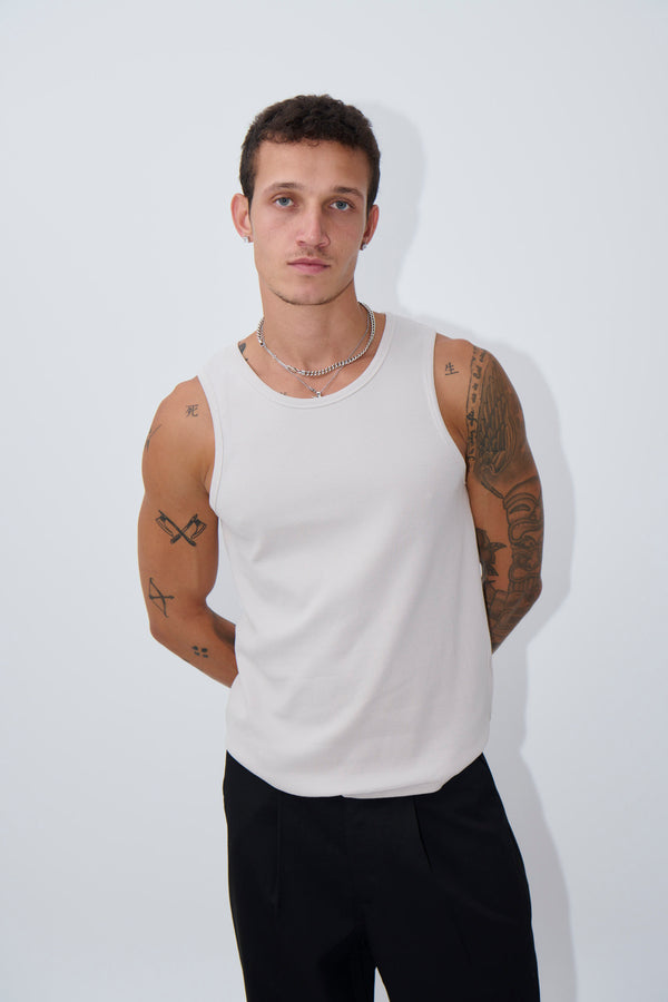 Declan Fitted Tank Beige