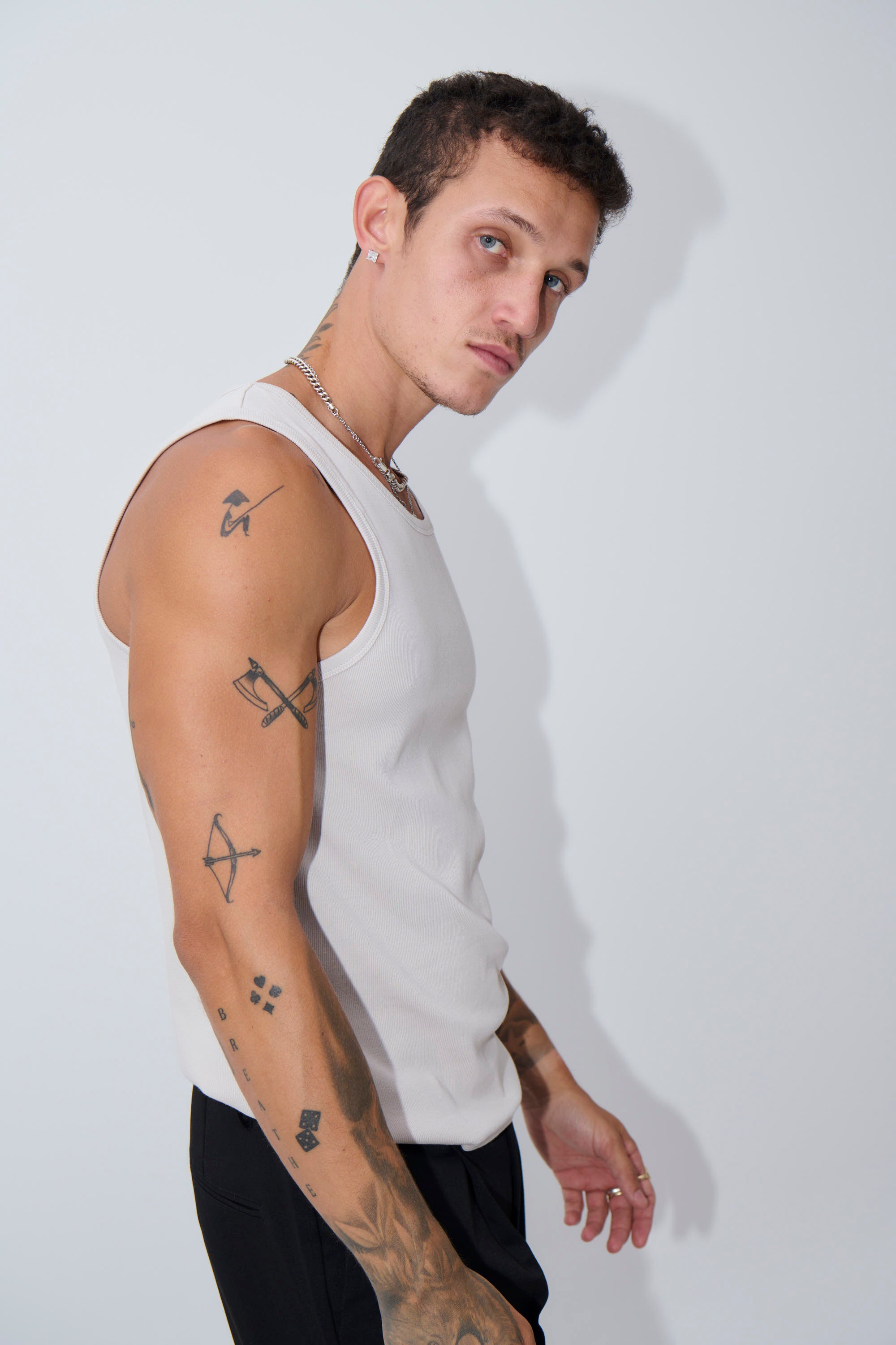 Declan Fitted Tank Beige