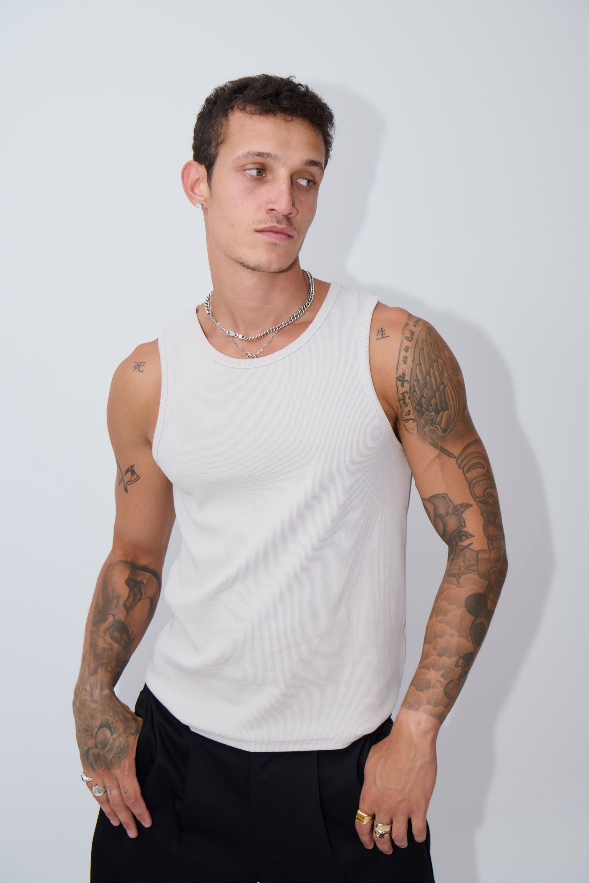 Declan Fitted Tank Beige