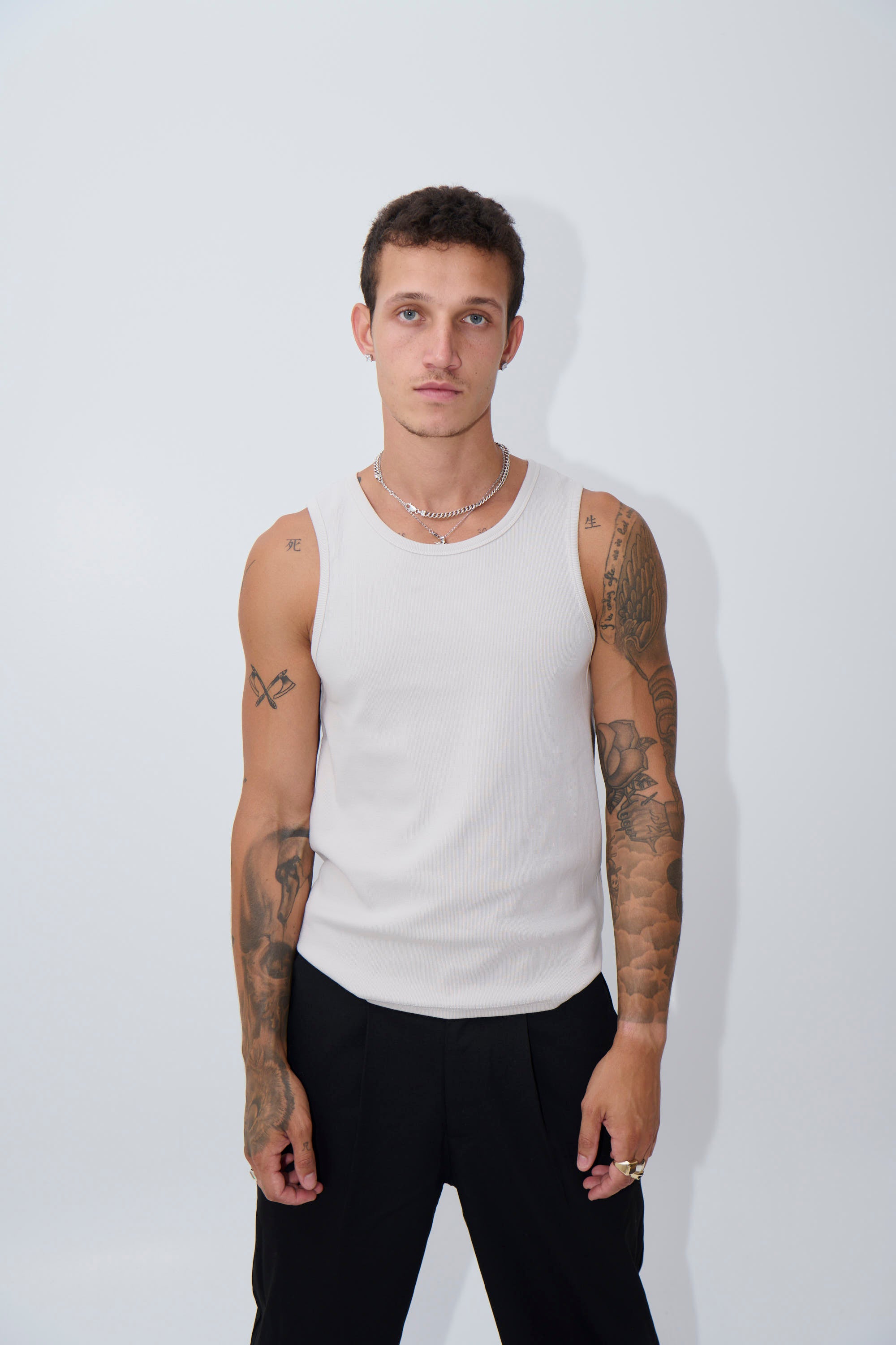 Declan Fitted Tank Beige