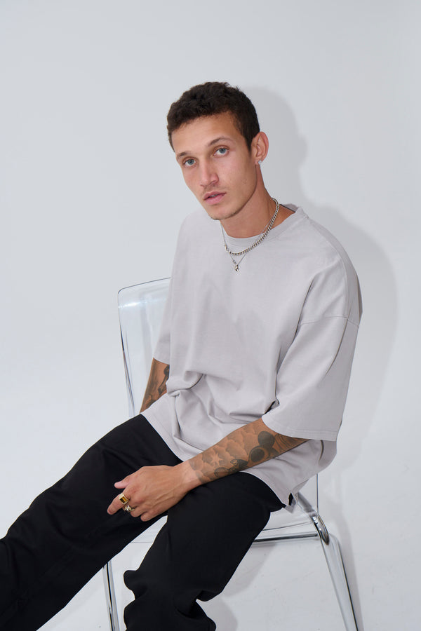 Joel Heavyweight Box Tee Grey