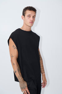 Elijah Soft Cotton Tank Black