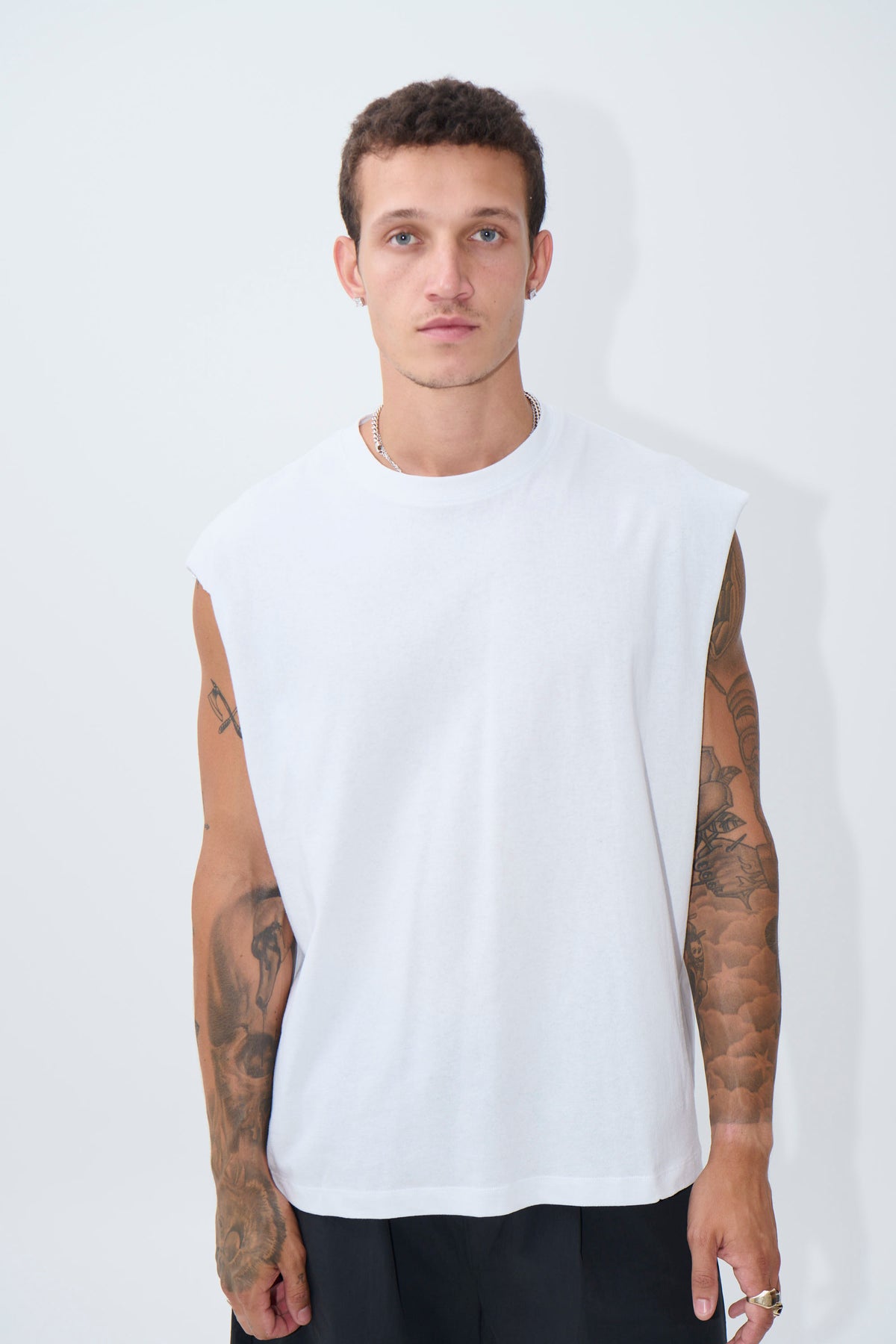 Elijah Soft Cotton Tank White