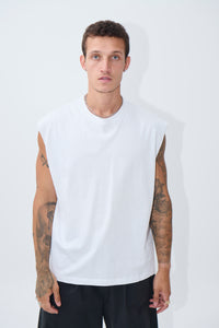 Elijah Soft Cotton Tank White