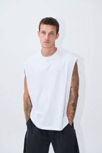 Elijah Soft Cotton Tank White