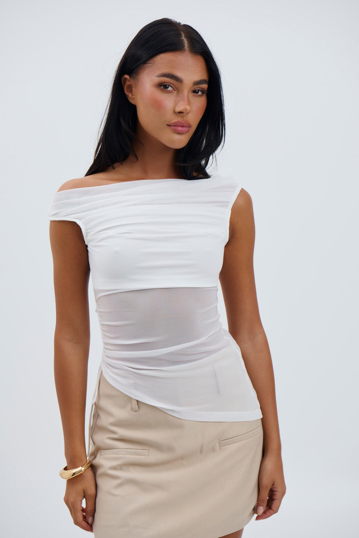 Cherish Off The Shoulder Top White